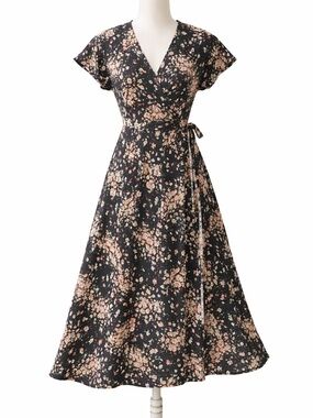 Whistles Jersey Wrap Short Sleeve Dress Size 8